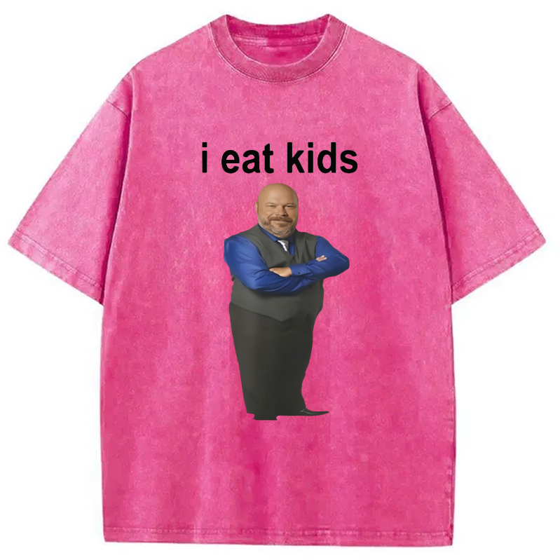 Modecanvas I Eat Kids Meme Washed T-Shirt