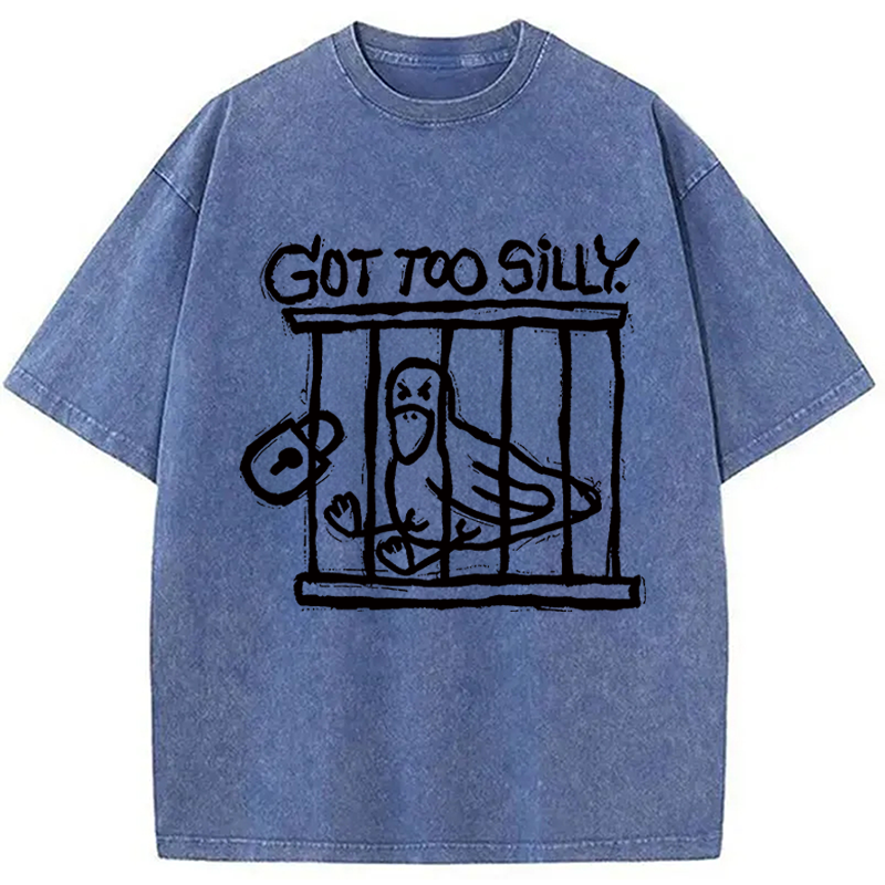 Modecanvas Lock Up A Stupid Goose Washed T-Shirt-modecanvas