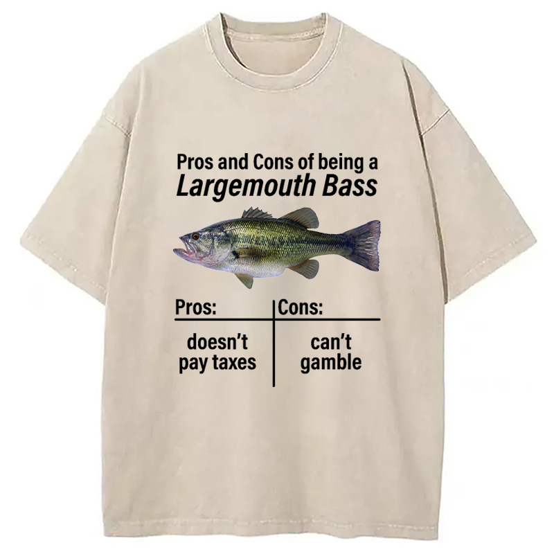 Modecanvas Pros And Cons Fish Washed T-Shirt
