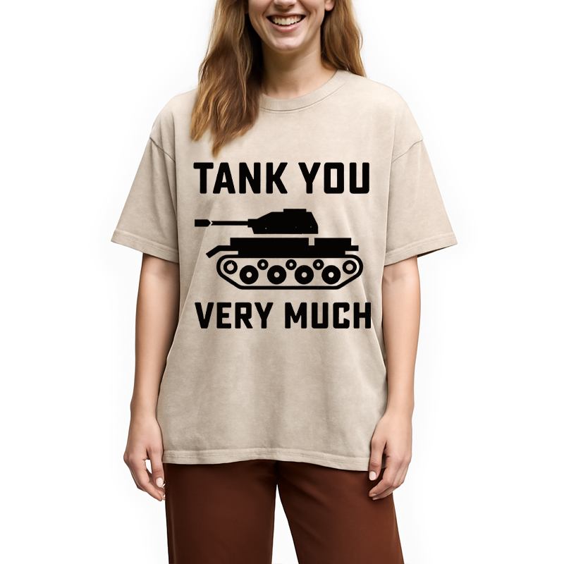 Modecanvas Tank You Very Much DTG Printing Washed T-Shirt