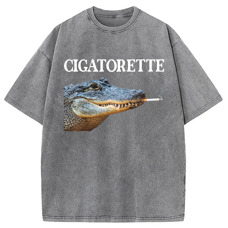 Modecanvas CIGATORETTE DTG Printing Washed T-Shirt