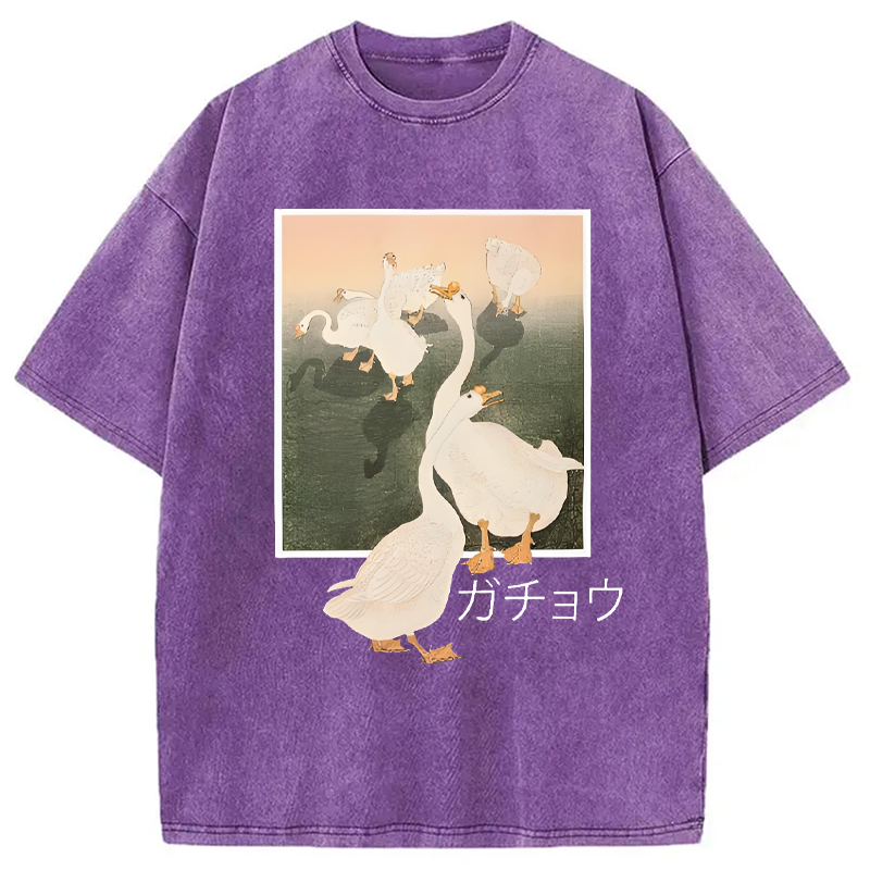 Modecanvas Goose Vintage Japanese Kanji Washed T-Shirt