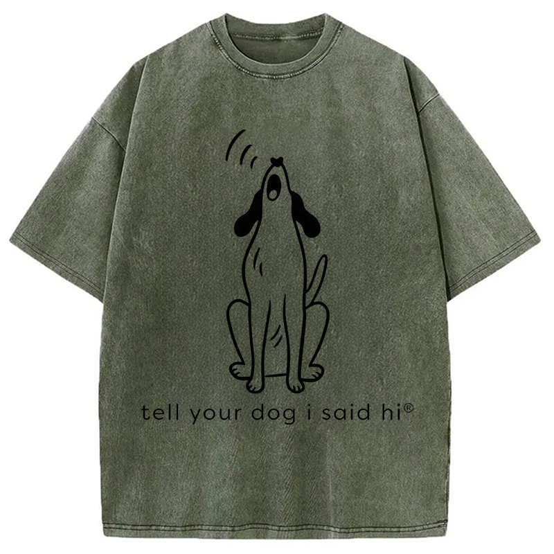 Modecanvas Howling Dog DTG Printing Washed T-Shirt