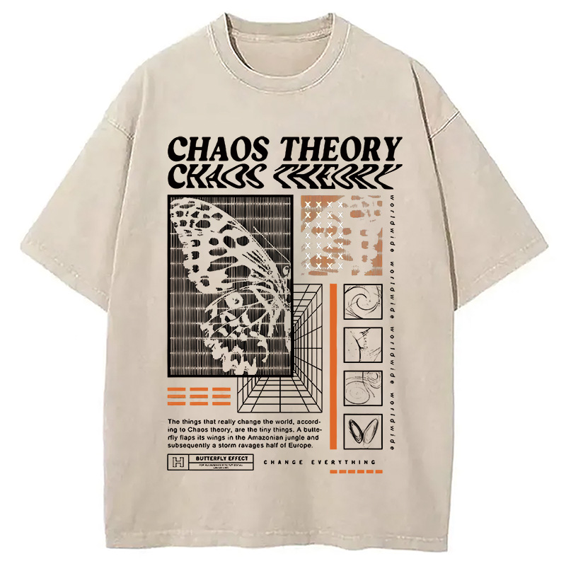 Modecanvas Chaos Theory DTG Printing Washed T-Shirt-modecanvas