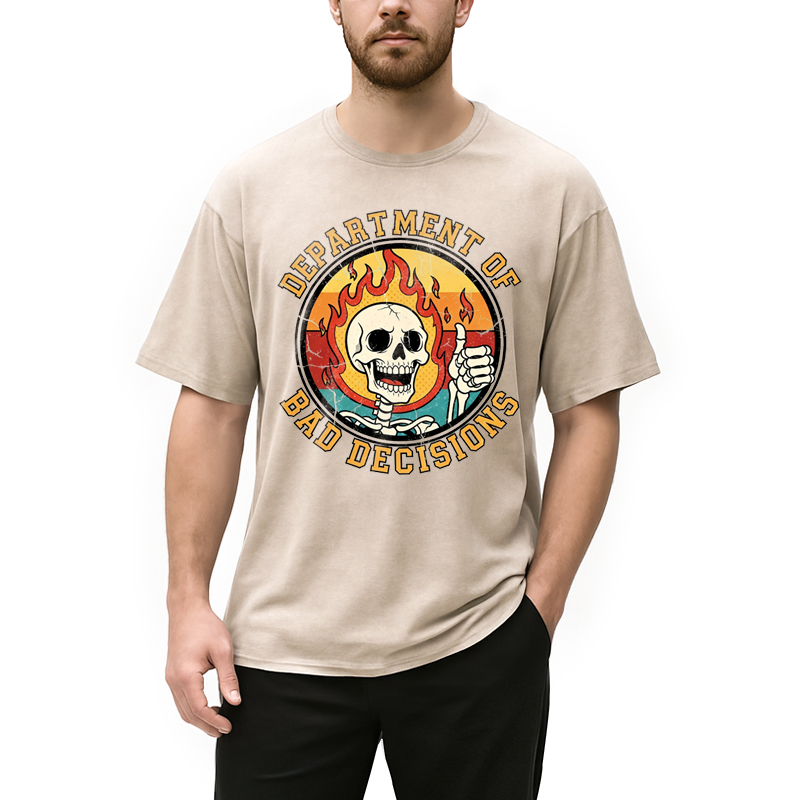 Modecanvas Department Of Bad Decisions DTG Printing Washed T-Shirt