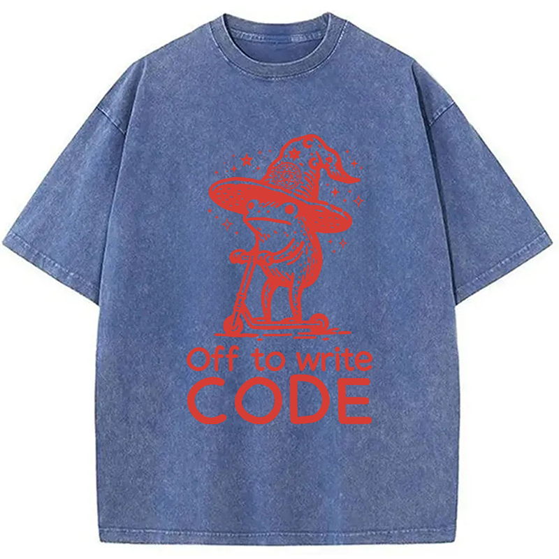 Modecanvas Coder IT Frog DTG Printing Washed T-Shirt