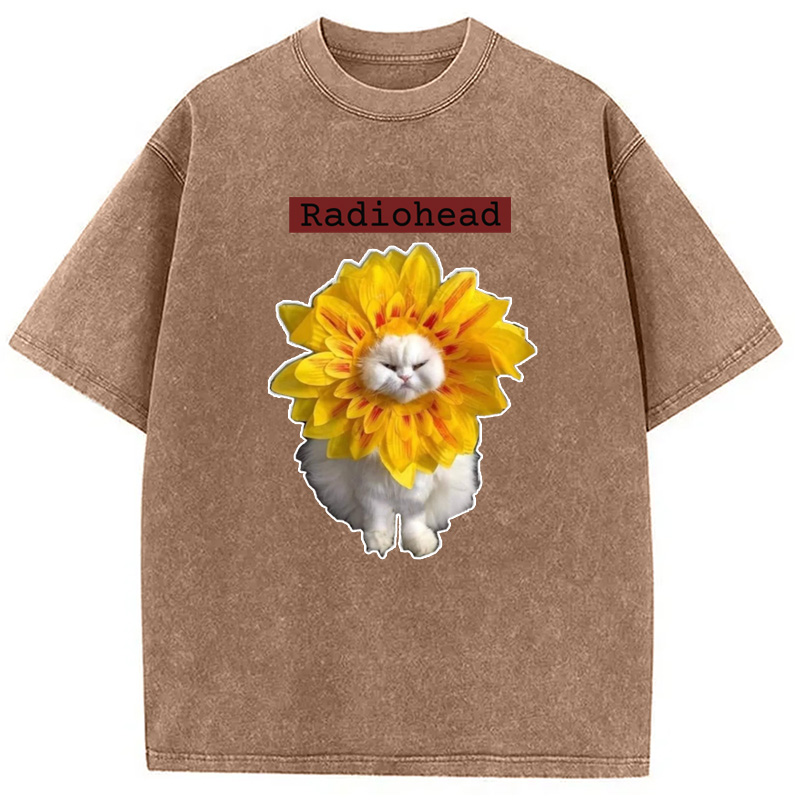 Modecanvas Radiohead Cat Washed T-Shirt