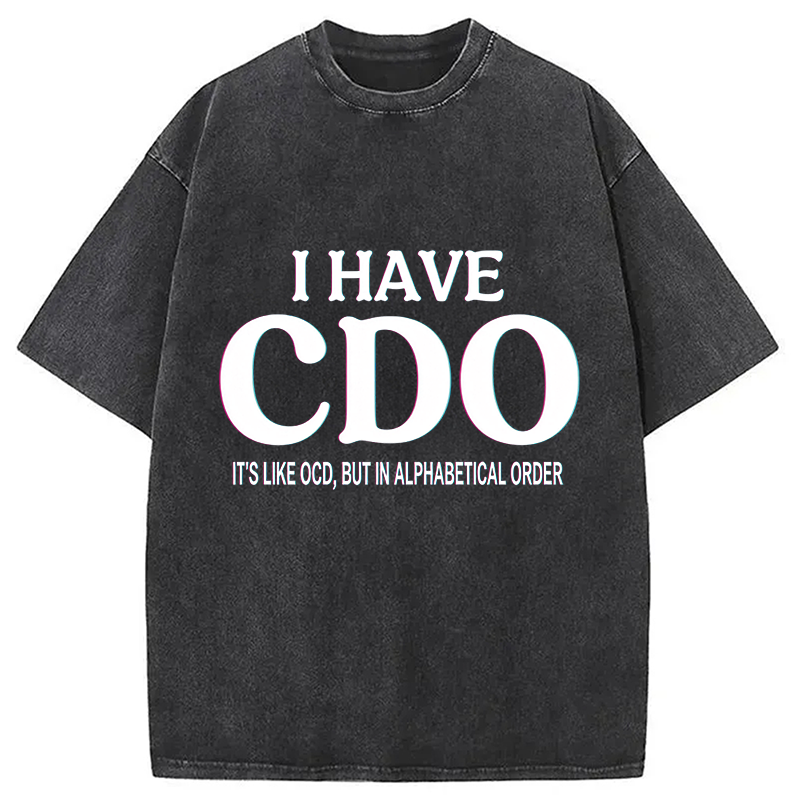 Modecanvas Embracing My Alphabetical CDO Tendencies DTG Printing Washed T-Shirt