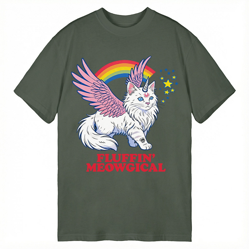 Modecanvas Fluffin Meowgical DTG Printing Classic T-Shirt-modecanvas