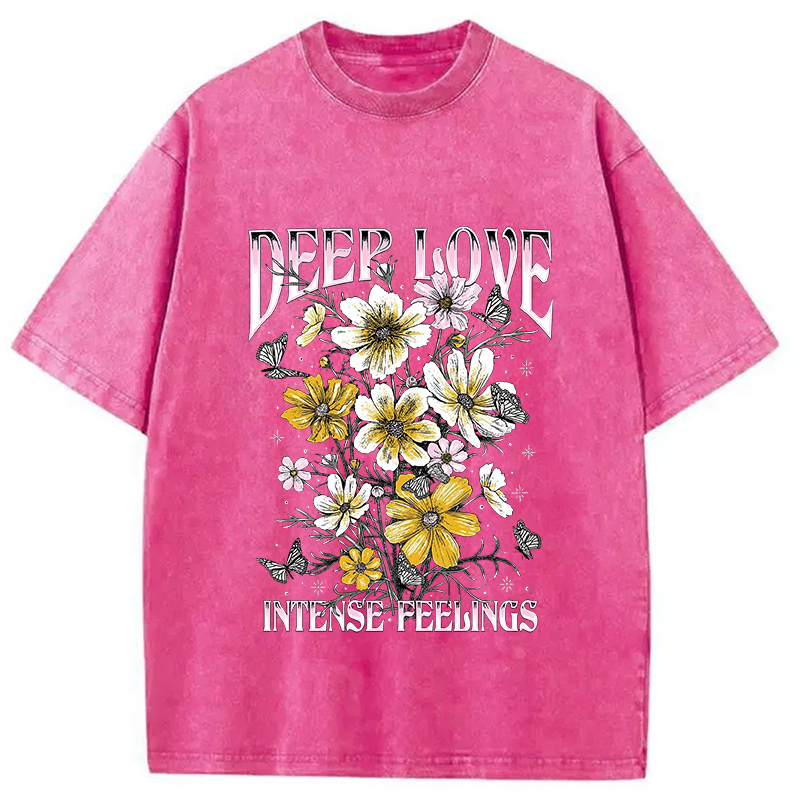 Modecanvas Deep Love Intense Feeling Washed T-Shirt