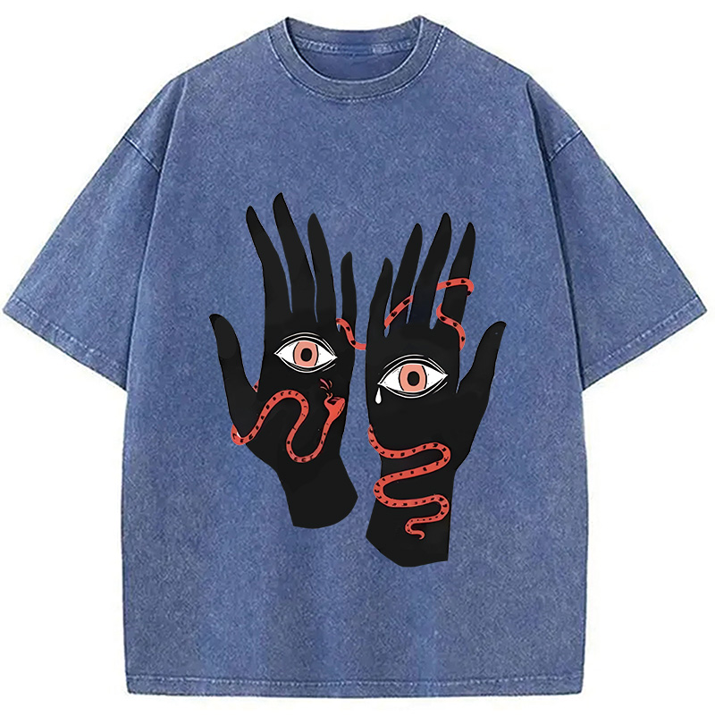 Modecanvas The Eyes Will Not Deceive You Washed T-Shirt