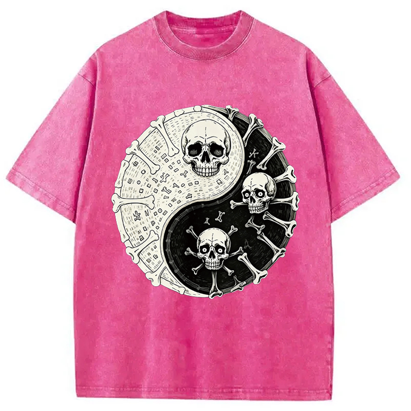 Modecanvas Duality Of The Grave DTG Printing Washed T-Shirt