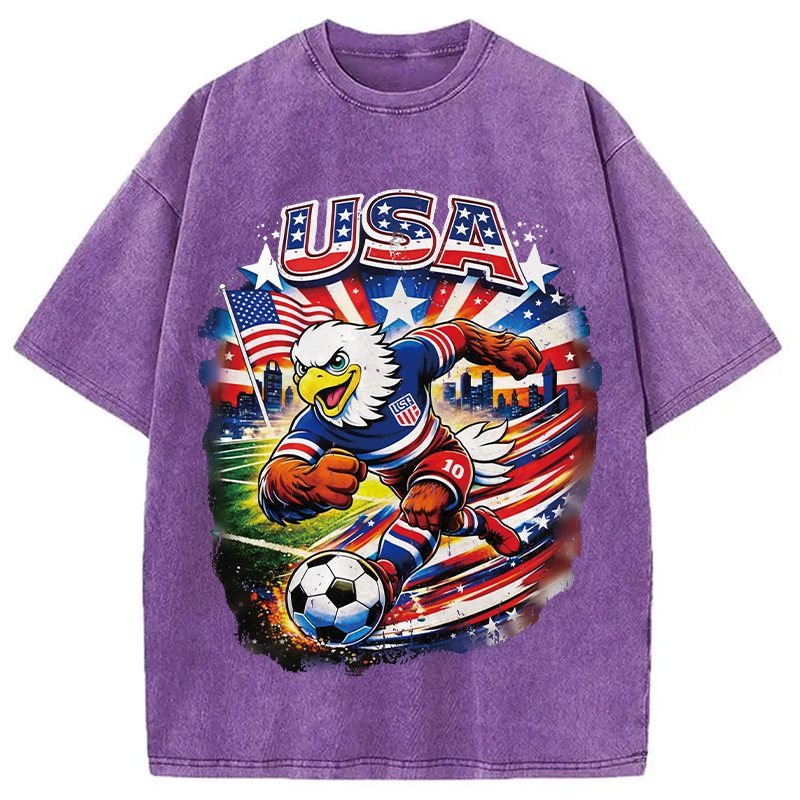 Modecanvas American Eagle Soccer DTG Printing Washed T-Shirt