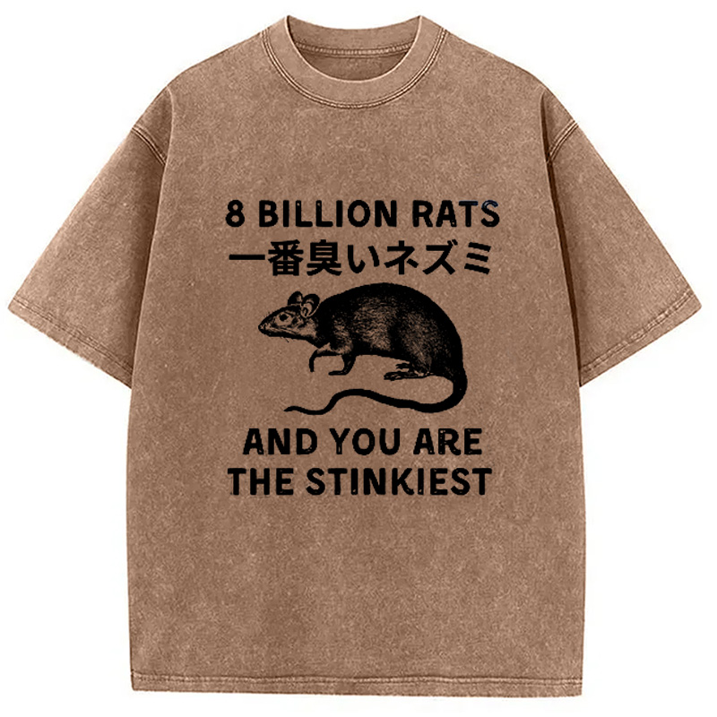 Modecanvas Funny Japanese Rat Washed T-Shirt