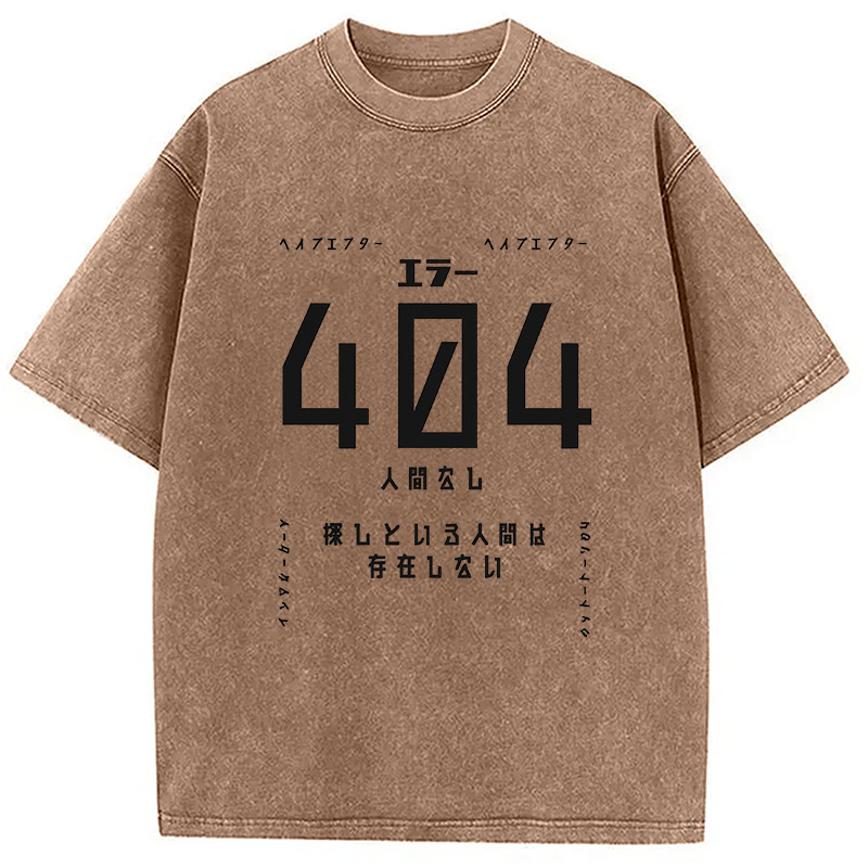 Modecanvas 404 Error No Human Found Japanese Washed T-Shirt