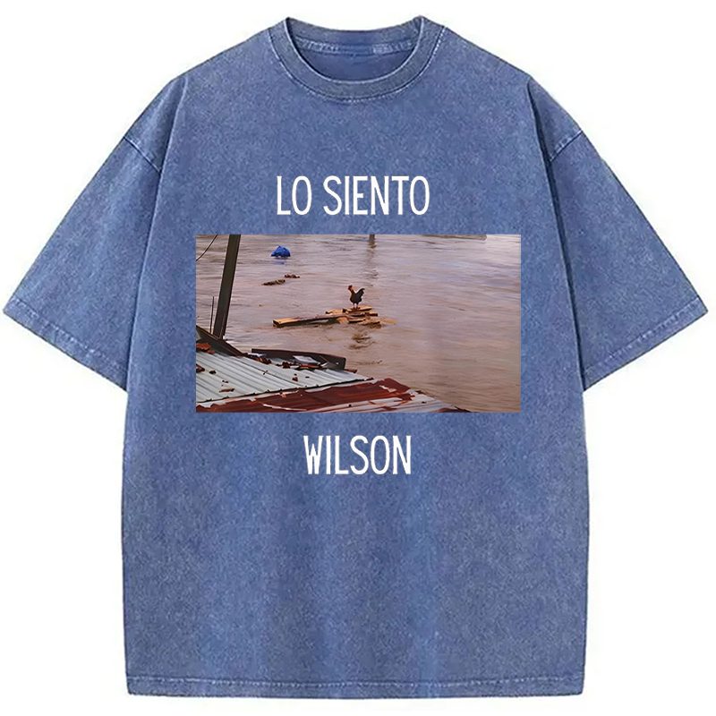 Modecanvas Wilson Chicken Meme DTG Printing Washed T-Shirt