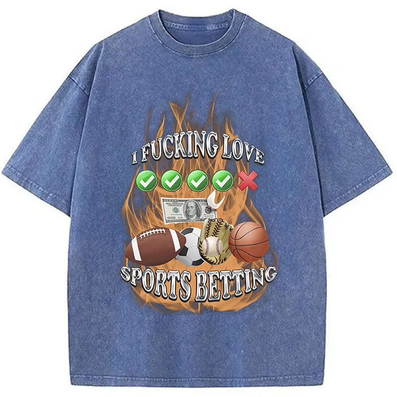 Modecanvas Sports Betting DTG Printing Washed T-Shirt