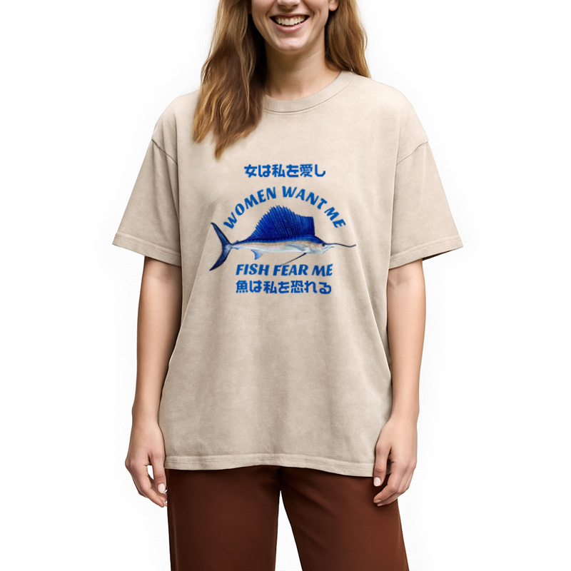 Modecanvas Women Love Me Washed T-Shirt