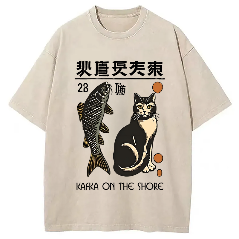 Modecanvas Kafka On The Shore Washed T-Shirt