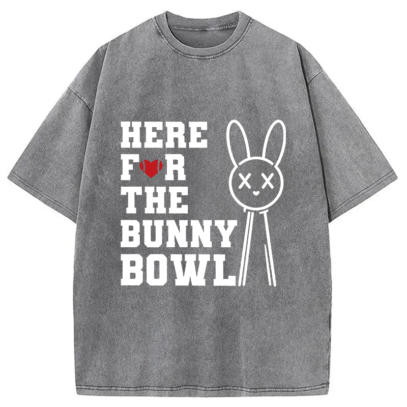 Modecanvas Here For The Bunny Bowl DTG Printing Washed T-Shirt