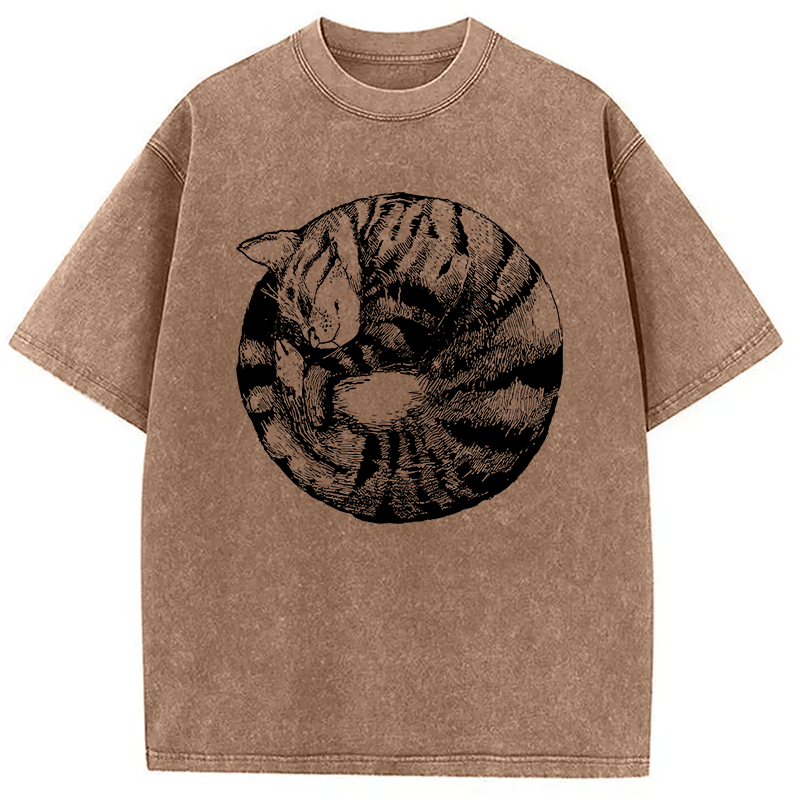 Modecanvas A Plate Of Cat Washed T-Shirt