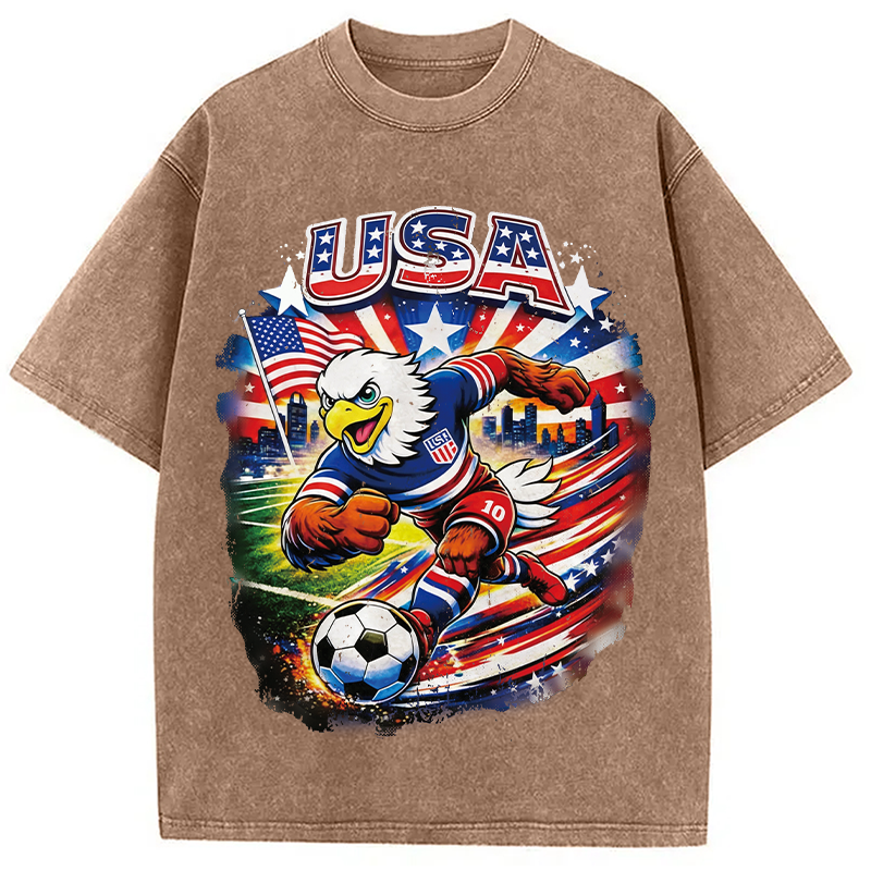 Modecanvas American Eagle Soccer DTG Printing Washed T-Shirt