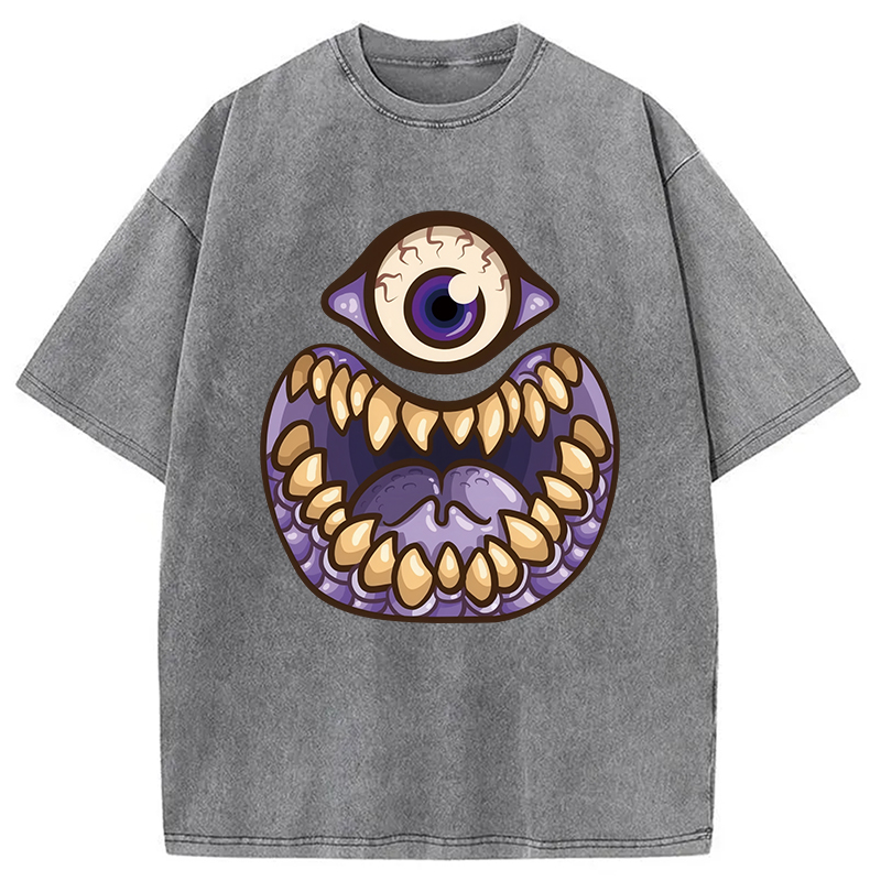 Modecanvas One-Eyed People Eater Washed T-Shirt