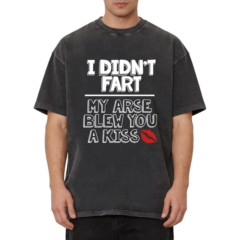 Modecanvas I Didn't Fart Funny Slogan DTG Printing Washed T-Shirt