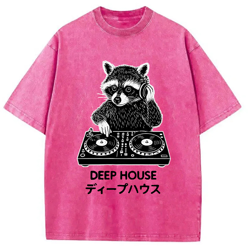 Modecanvas DJ Raccoon Washed T-Shirt