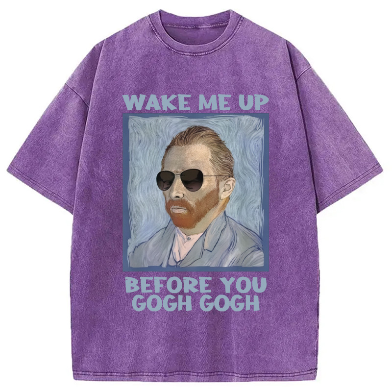 Modecanvas Artsy Van Gogh Meme Washed T-Shirt