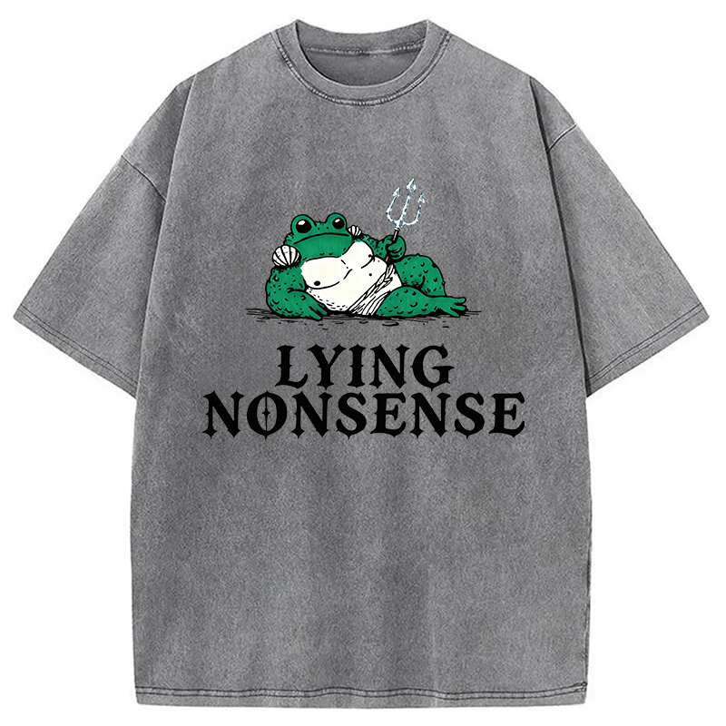 Modecanvas Funny Toad NONSENSE DTG Printing Washed T-Shirt