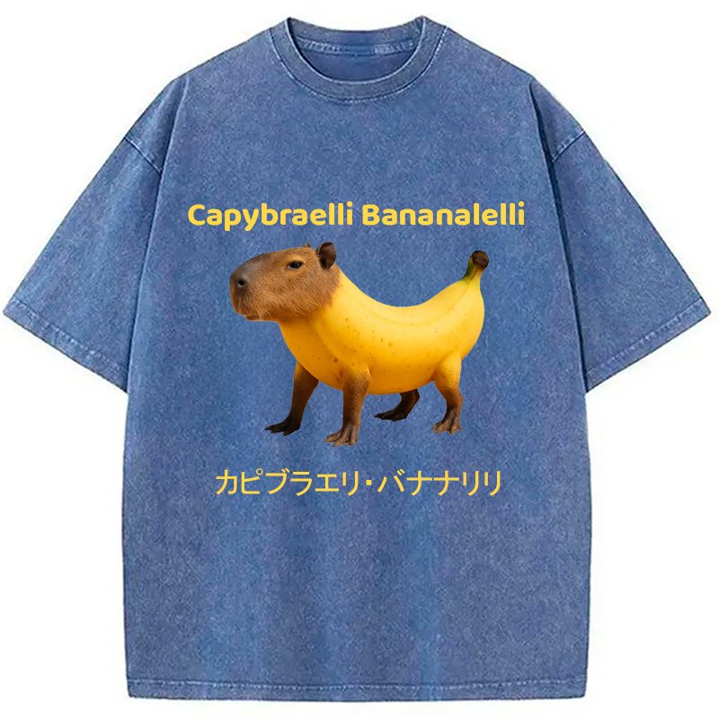 Modecanvas Capybraelli Bananalelli  Washed T-Shirt
