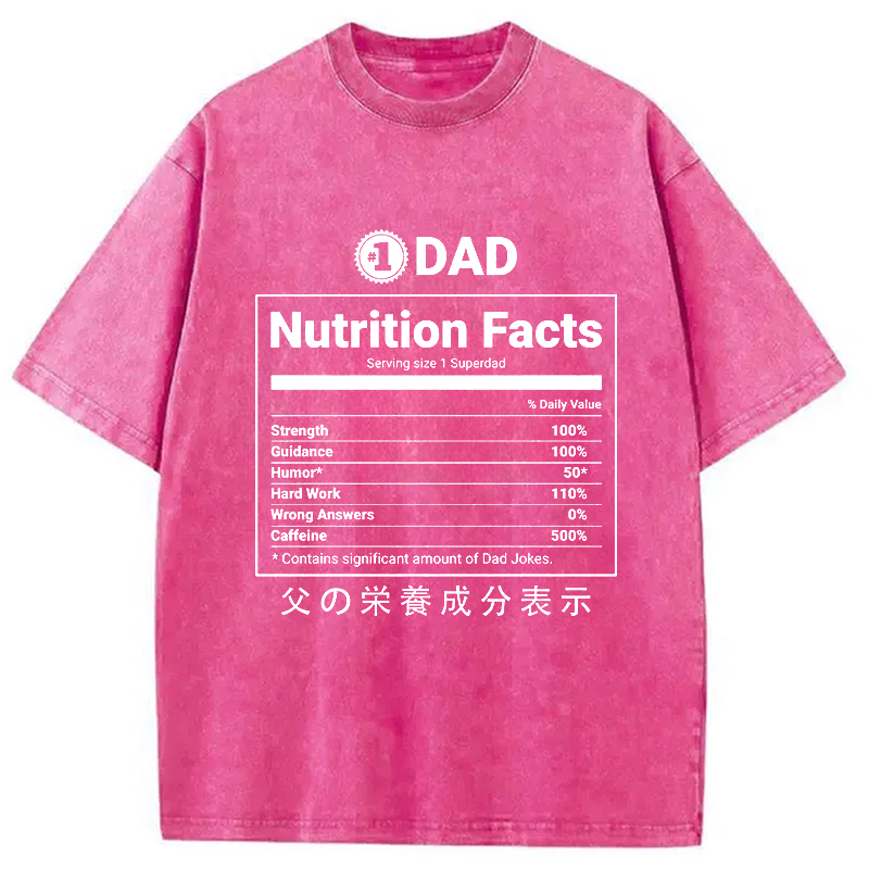 Modecanvas Father Nutrition Facts Washed T-Shirt