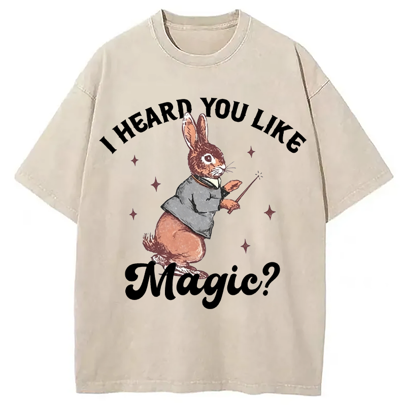 Modecanvas I Heard You Like Magic DTG Printing Washed T-Shirt
