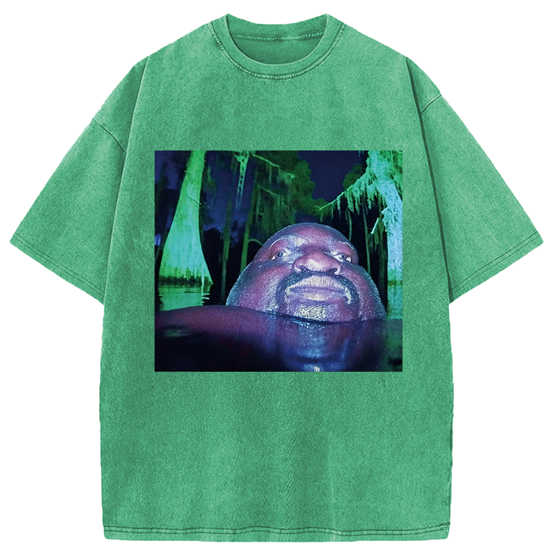 Modecanvas Black Guy in Swamp DTG Printing Washed T-Shirt