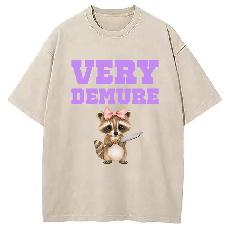 Modecanvas Very Demure Raccoon Washed T-Shirt