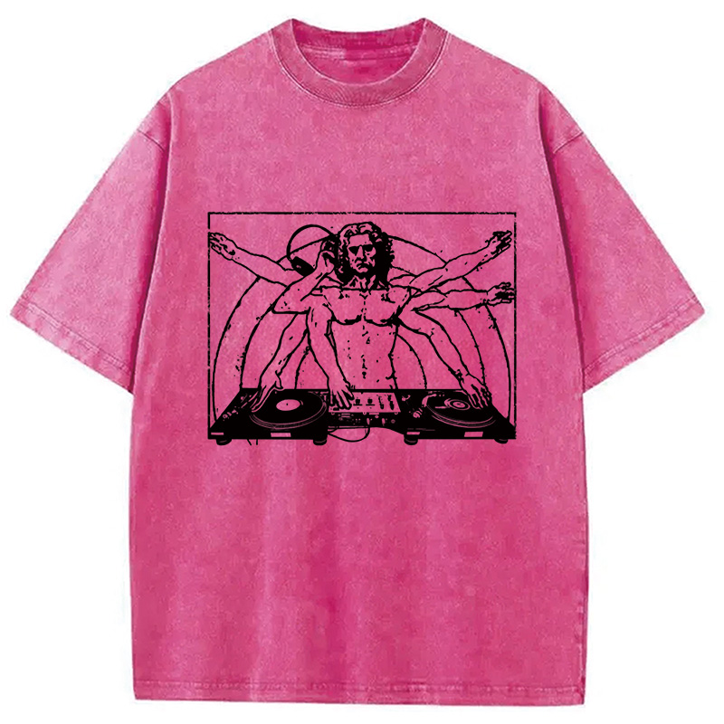 Modecanvas Da Vinci Cool DJ Washed T-Shirt
