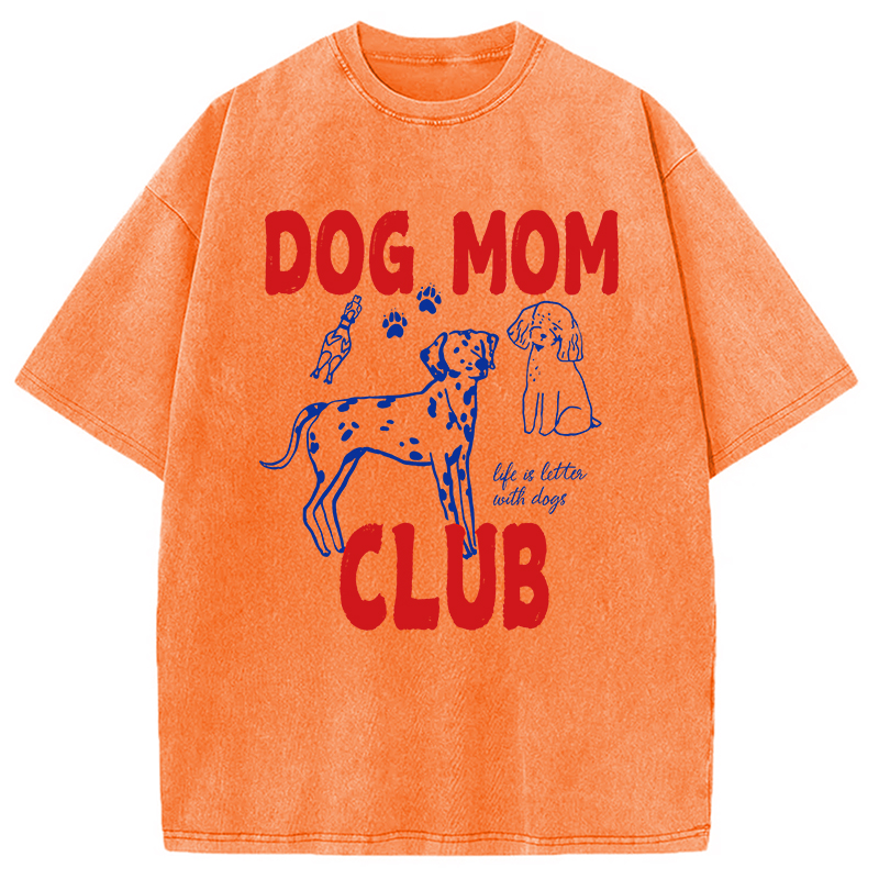 Modecanvas Dog Mom Club Washed T-Shirt