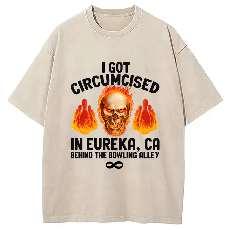 Modecanvas Circumcised Bowling Oddly Funny Meme Washed T-Shirt