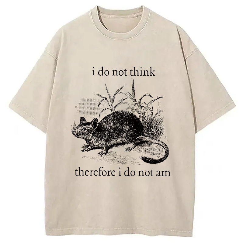 Modecanvas Funny Rat Meme DTG Printing Washed T-Shirt