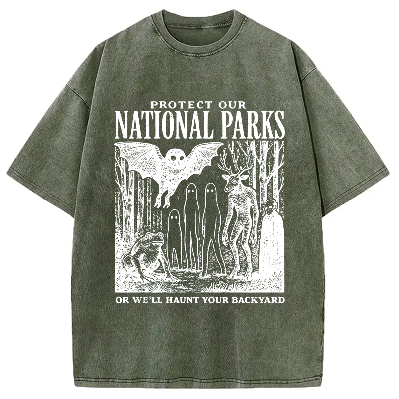 Modecanvas Protect Our Parks DTG Printing Washed T-Shirt