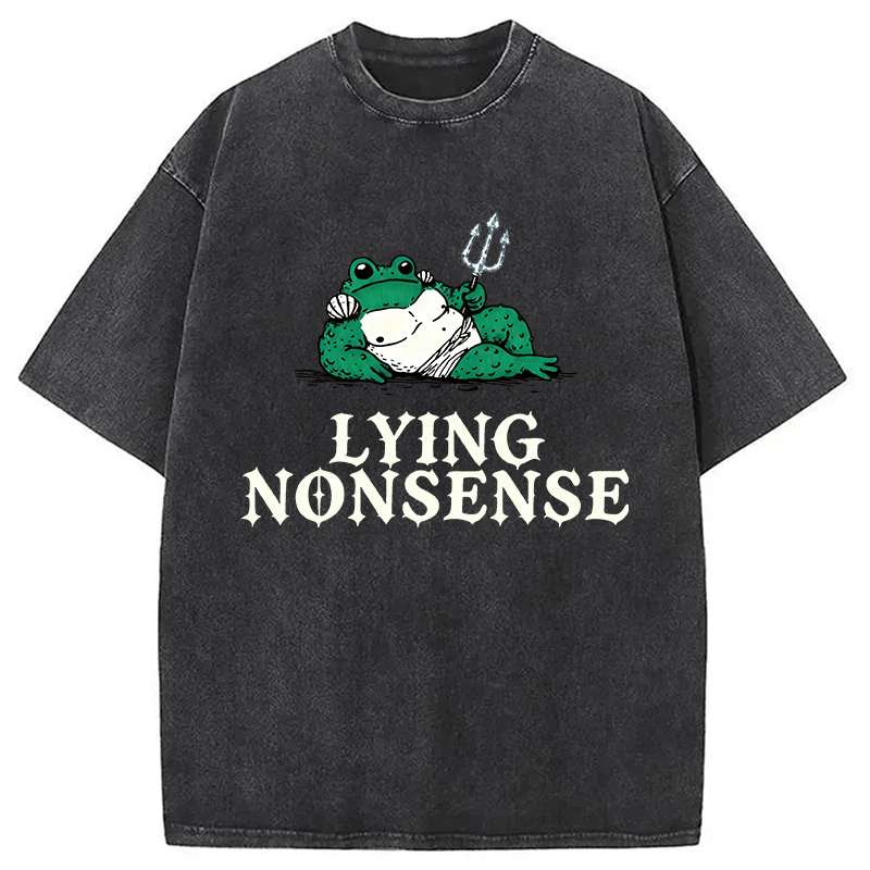 Modecanvas Funny Toad NONSENSE DTG Printing Washed T-Shirt