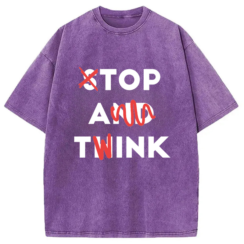 Modecanvas Stop And Twink Washed T-Shirt