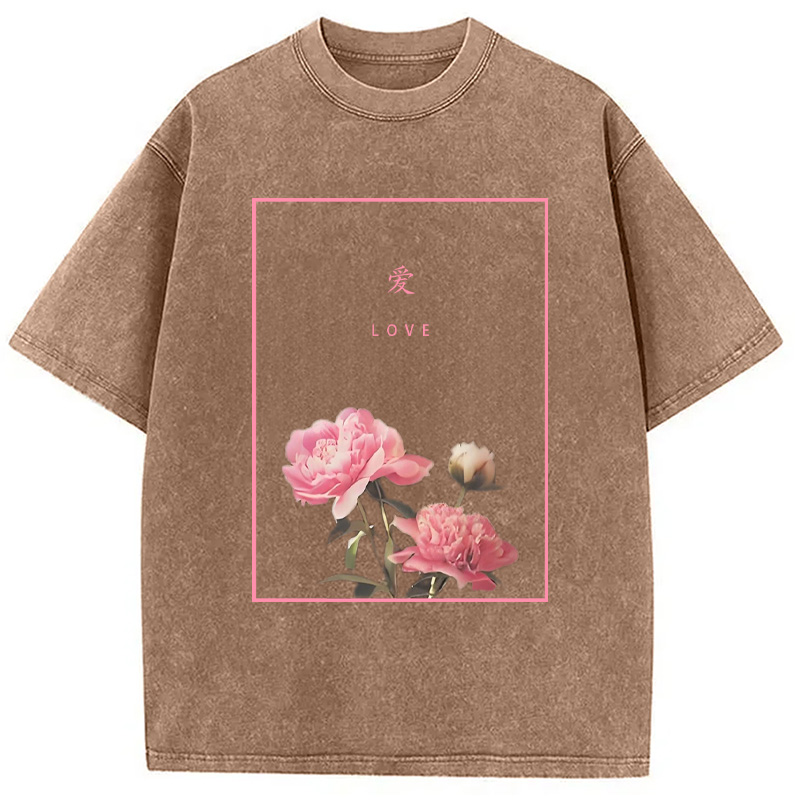 Modecanvas Blooming Love Washed T-Shirt