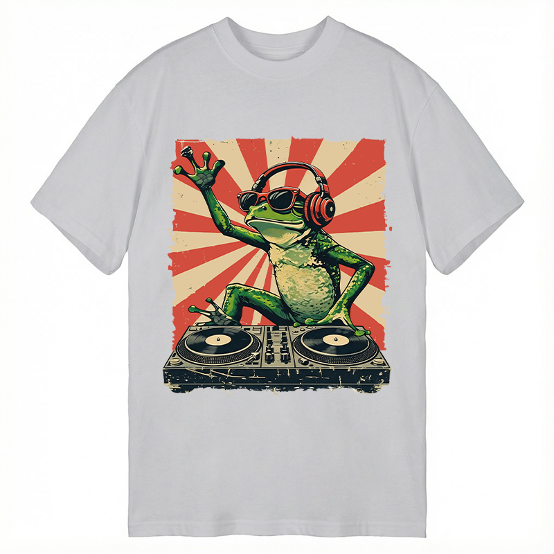 Modecanvas DJ Frog DTG Printing Classic T-Shirt-modecanvas