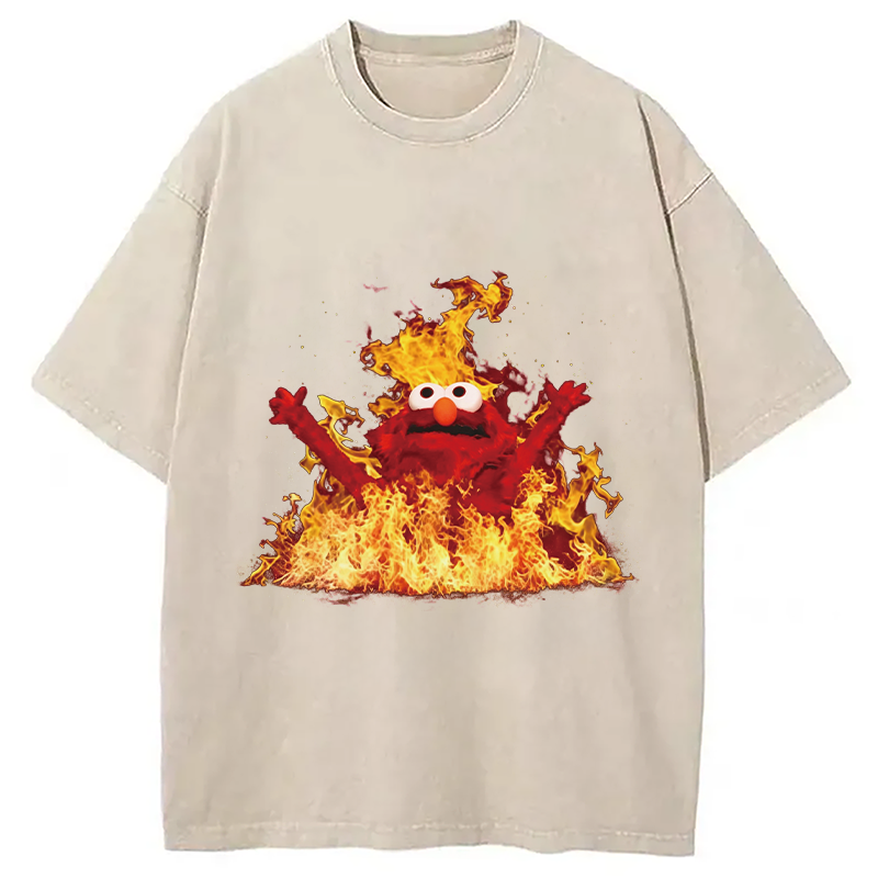 Modecanvas Hellmo Rise Meme DTG Printing Washed T-Shirt
