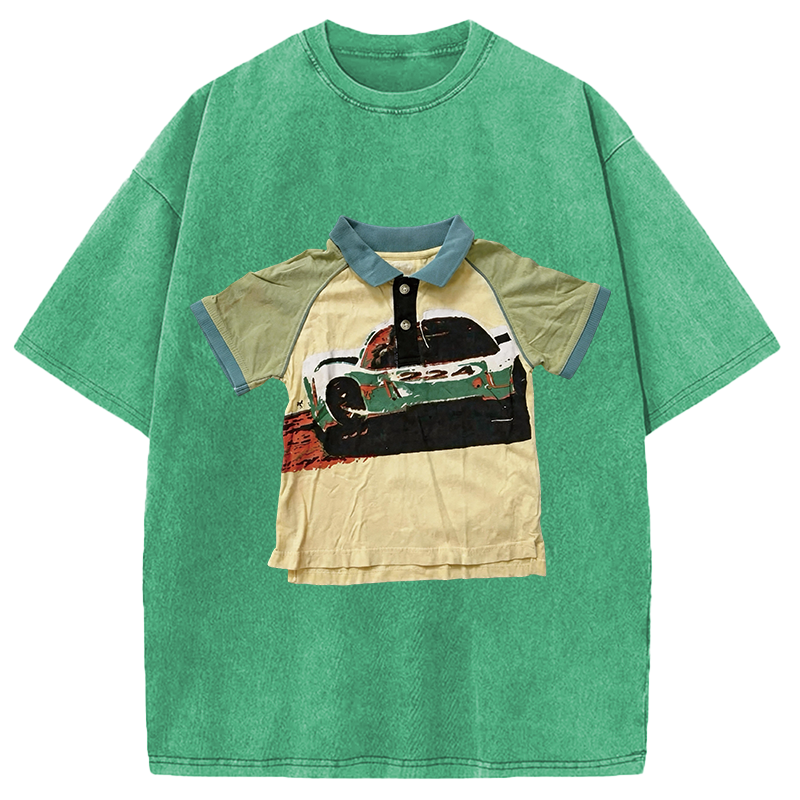 Modecanvas Children's Car Shirt Of DTG Printing Washed T-Shirt