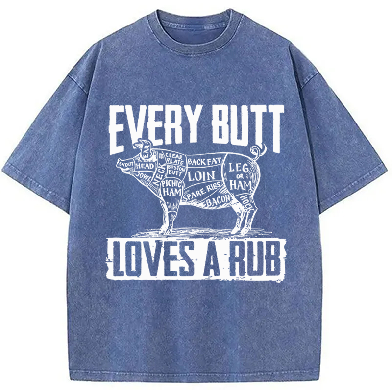 Modecanvas BBQ Pork Butt Rub Funny DTG Printing Washed T-Shirt