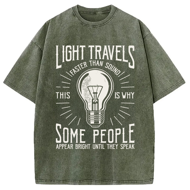 Modecanvas Light Travels Faster DTG Printing Washed T-Shirt