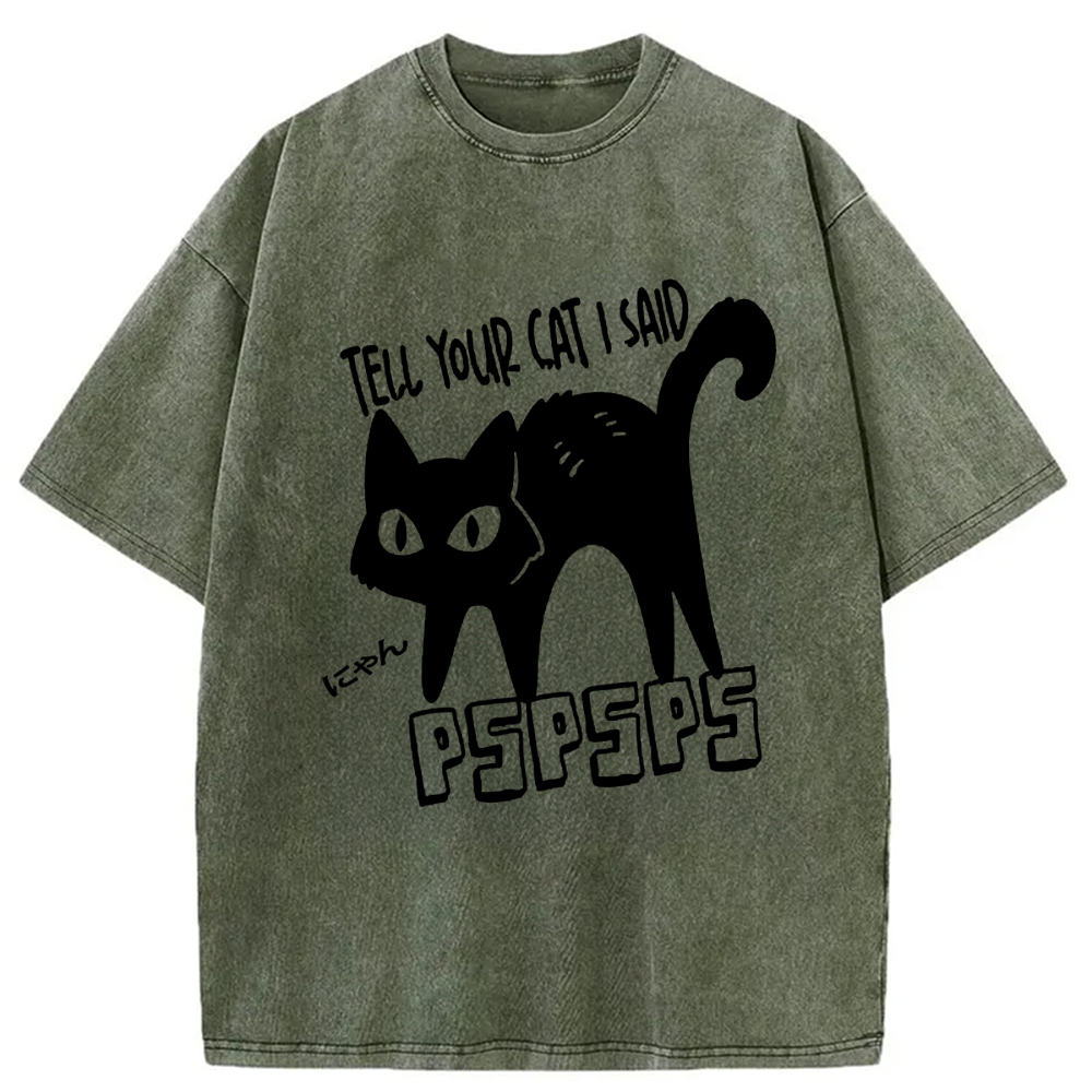 Modecanvas Attract Cats Washed T-Shirt